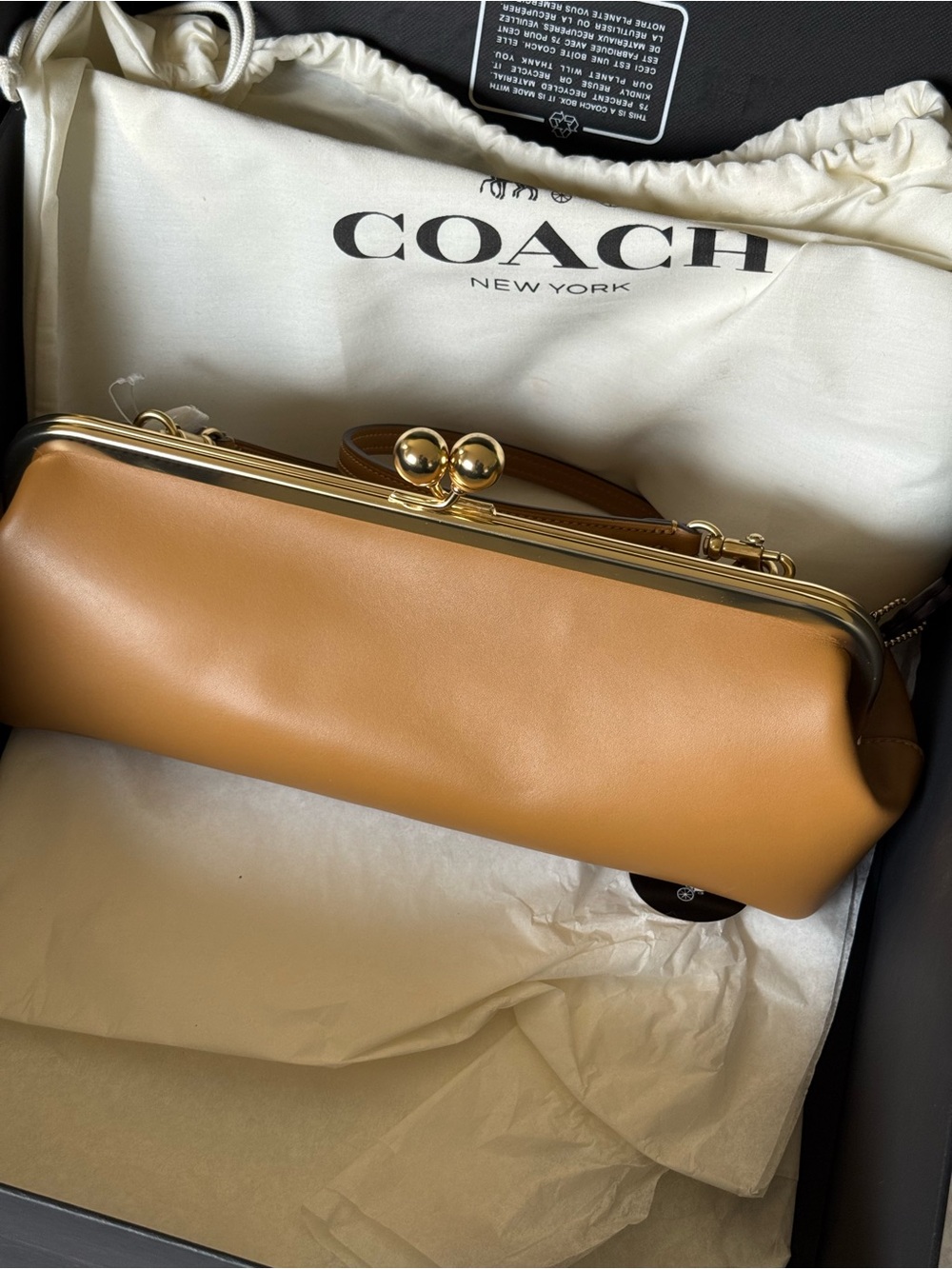 Coach Kisslock Frame 30 Bag - Runway | Honey Brown | Limited Edition NWT